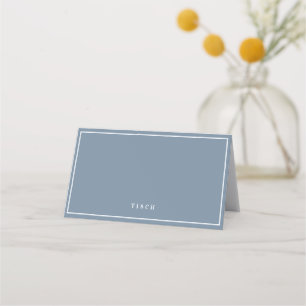 Platzkarte Doppelseitig Hochzeit Dusty Blue 01