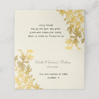 Platzkarte - Einfaches Gold-Leaf-Design