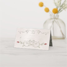 Platzkarte | Elegante Rote Rose der Beauty Wedding