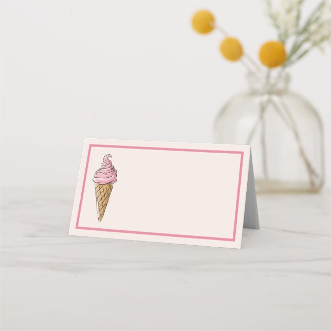 Platzkarte-Etiketten - Eiscreme-Party Platzkarte (Vorderseite)