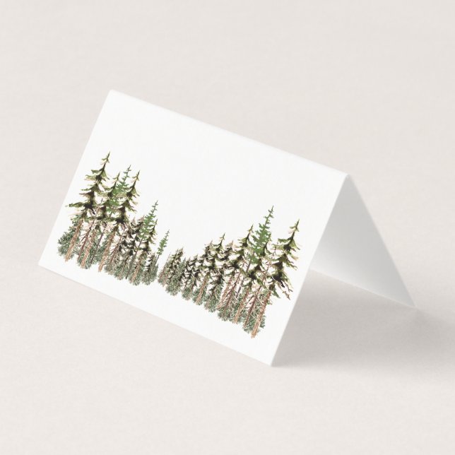Platzkarte für die Sitzplätze im Wald Pinienwald Visitenkarten (Rückseite)