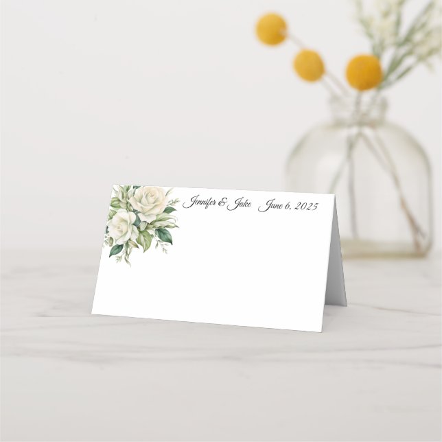 Platzkarte für geklappte Hochzeitnamen (Vorderseite)