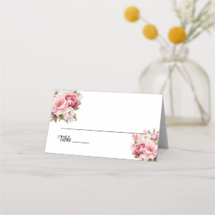 Platzkarte für geklappte Hochzeitnamen
