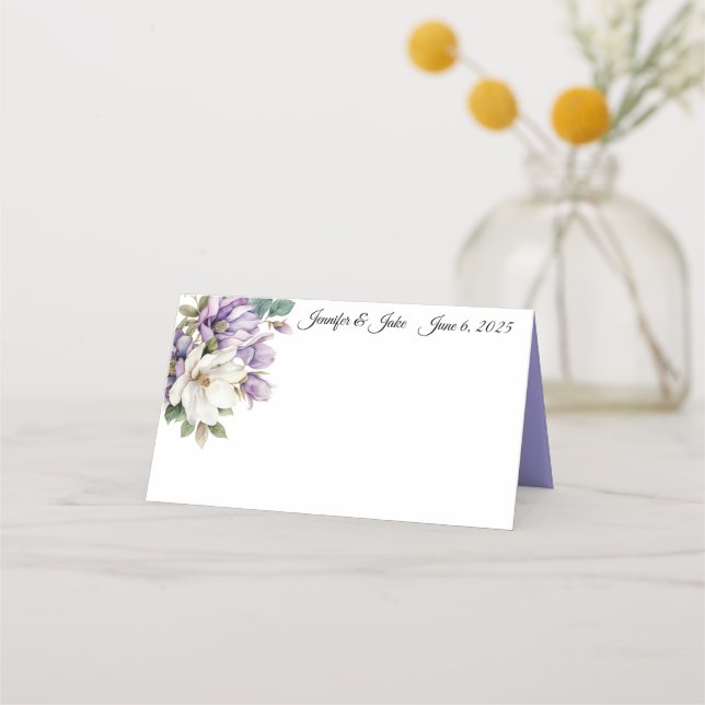 Platzkarte für geklappte Hochzeitnamen (Vorderseite)