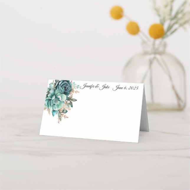 Platzkarte für geklappte Hochzeitnamen (Vorderseite)