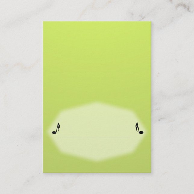 Platzkarte für grüne Musik (Vorderseite)