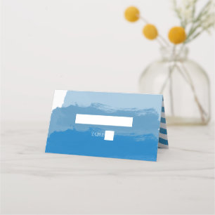 Platzkarte für Hochzeiten am Strand Blue Watercolo