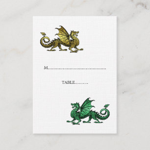 Platzkarte für Hochzeiten von Gold Green Dragon