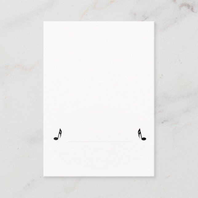 Platzkarte für weiße Musik (Vorderseite)