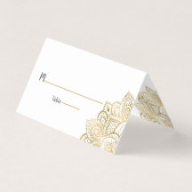 Platzkarte Goldpaisley-Spitze Mandala
