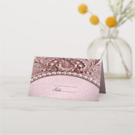 Platzkarte mit rosa Blume