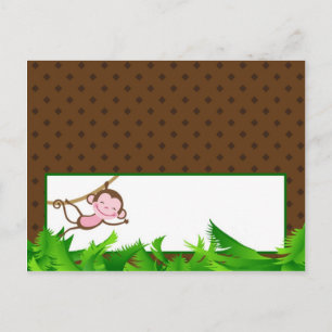 Platzkarte Monkey Swing Jungle Safari Zoo Postkarte