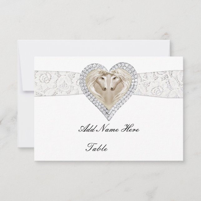 Platzkarte von Einhorn und Spitzen (Vorderseite)