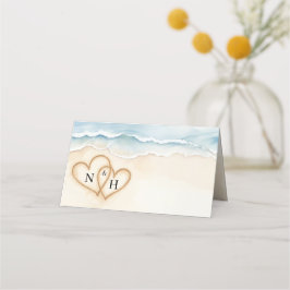 Platzkarte von Strandhochzeiten mit Sand Hearts De