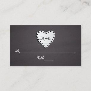 Platzkarte zur Hochzeit von Monogramm-Karton