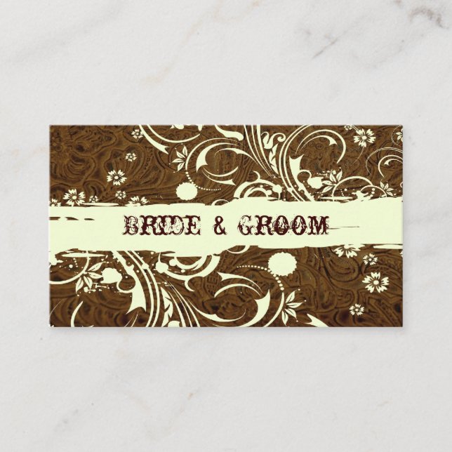 Platzkarten aus braunem Leder (Vorderseite)