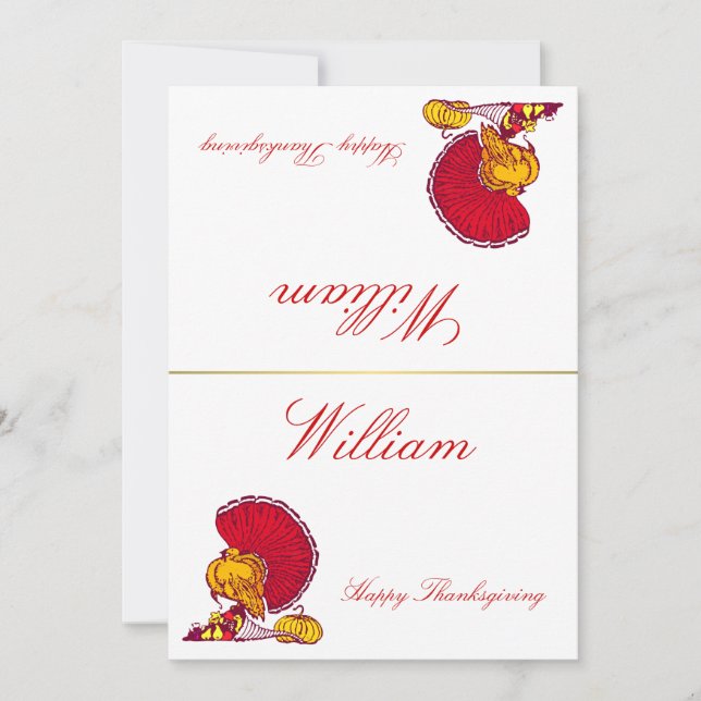 Platzkarten des Erntedanks mit der Türkei (Vorderseite)