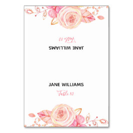 Platzkarten für das Blumenmuster Tischnummer