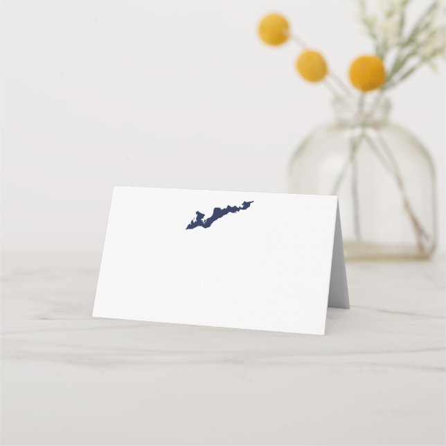 Platzkarten für das Logo von Fishers Island - Blau (Vorderseite)