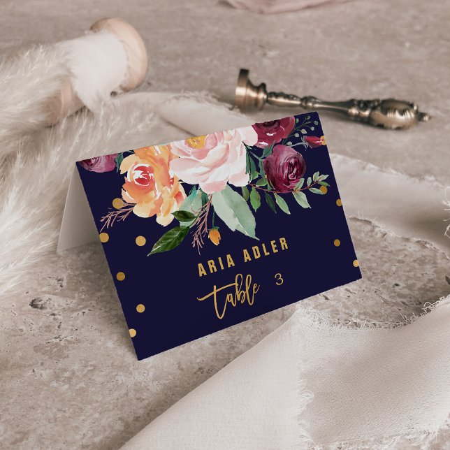 Platzkarten für Herbst-Floral Tischnummer (Von Creator hochgeladen)