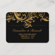 Platzkarten für Hochzeiten in Schwarz und Gold