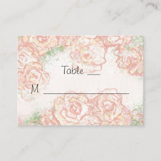 Platzkarten für Hochzeiten von Creme und Rosen