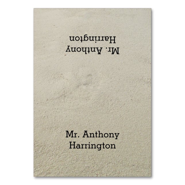 Platzkarten für Strandsname Tischnummer (Vorderseite)