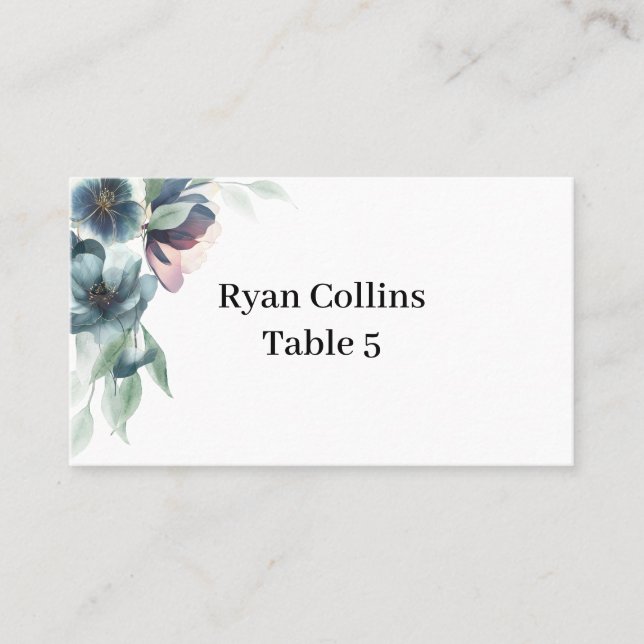 Platzkarten zur Blume von Wasserfarben (Vorderseite)