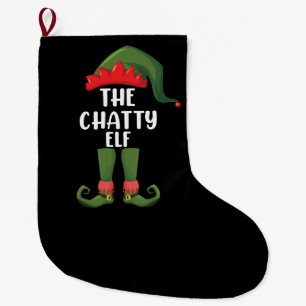 Plaudernde Elf-Familien-Passgruppe Weihnachten Großer Weihnachtsstrumpf
