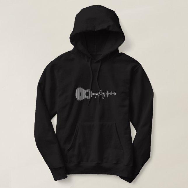 Play Acoustic Guitar Player Gitarrist Giebgos Musi Hoodie (Design vorne)