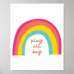 play.all.day. Regenbogenposter & Prints Poster