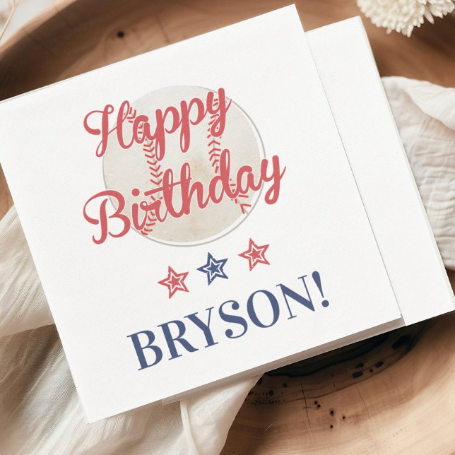 Play Ball! Baseball Birthday Napkin Serviette (Von Creator hochgeladen)