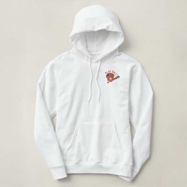 Play Ball Bestickter Hoodie (Design vorne)