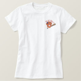 Play Ball Besticktes T-Shirt