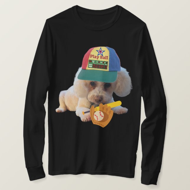 Play Ball Poodle Men's Longsleeve TShirt (Design vorne)