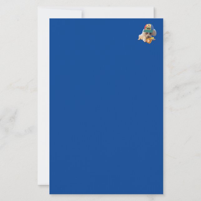 Play Ball Poodle Stationery Briefpapier (Vorderseite)