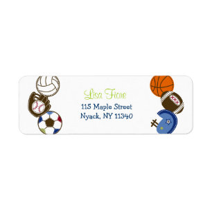 Play Ball Sports Ball Baby Showadressen Labels