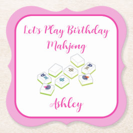 Play Birthday Mahjong PERSONALIZE Untersetzer