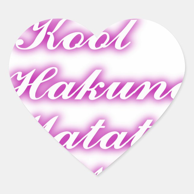 Play Cool Hakuna Matata .png Herz-Aufkleber (Vorderseite)