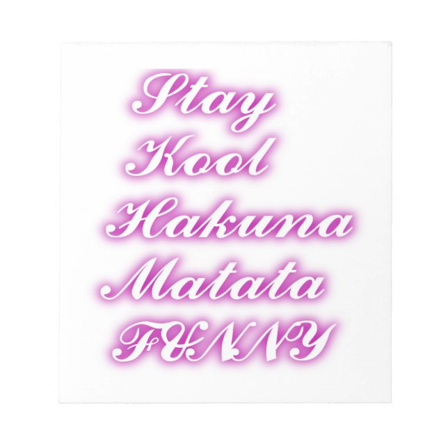 Play Cool Hakuna Matata .png Notizblock (Vorderseite)