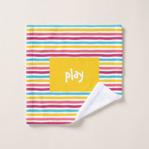 "play" Farbenfroh gestreift Bonbonbonbonbonbonbonb Waschlappen