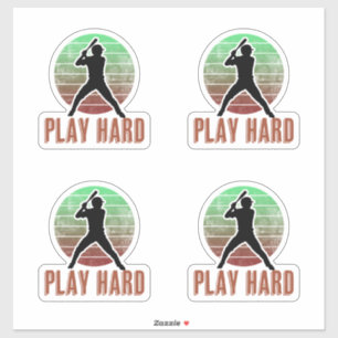 Play Hard Baseball Aufkleber