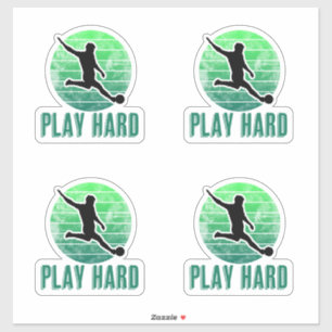 Play Hard Football (Fußball) Kicker Aufkleber