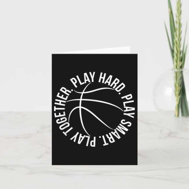 Play Hard Play Smart Play Together Hoops Logo Karte (Vorderseite)