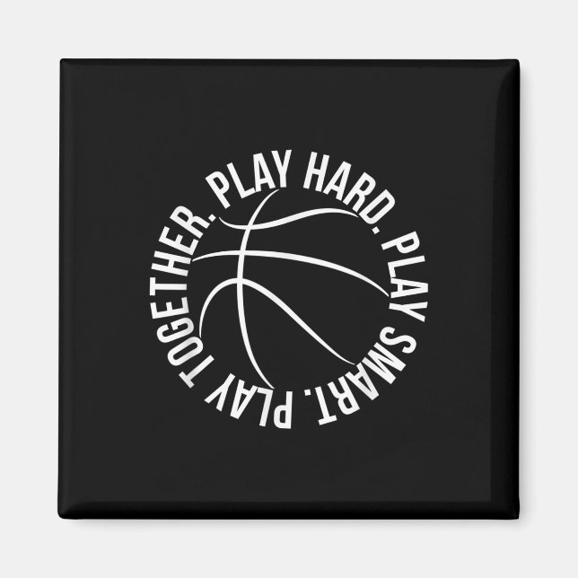 Play Hard Play Smart Play Together Hoops Logo Magnet (Vorne)