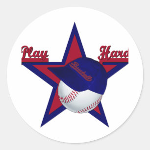 Play Hard Softball and Hat Sticker