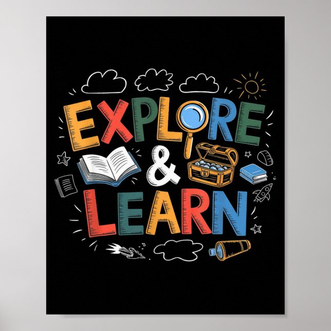 Play Is Learning Explore And Learn Preschool Teach Poster (Vorne)
