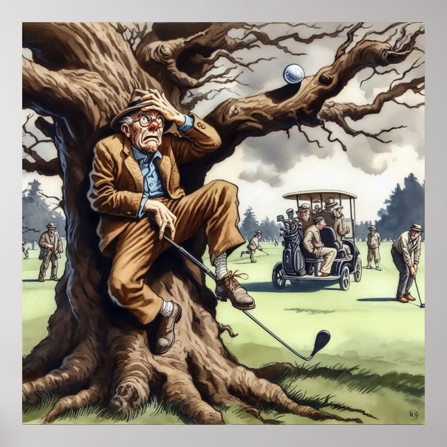 Play it where it - Golf Art Print Poster (Vorne)