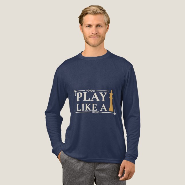 Play Like a King – Power Strategy Quote - Style B Tri-Blend Shirt (Volle Vorderseite)