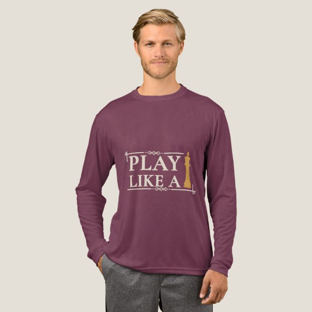 Play Like a King – Power Strategy Quote - Style B Tri-Blend Shirt (Volle Vorderseite)